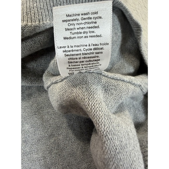 Coldwater Creek Grey Bunny Cotton XLP Sweater Embroidered Easter Grandmacore - Picture 5 of 8